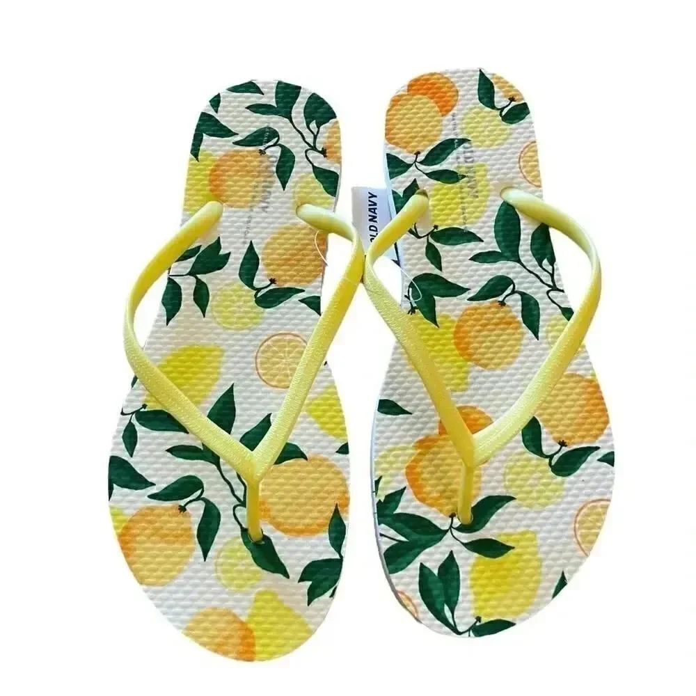 Old Navy Lemons Sugarcane-Blend Flip-Flop Sz 7